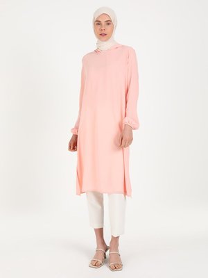 Pudra Kapşonlu Tunik