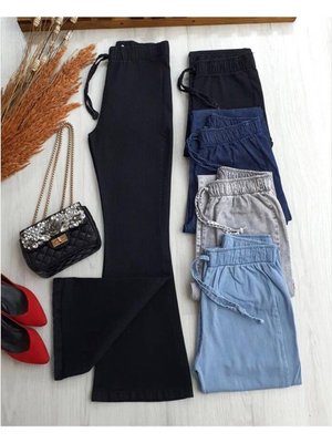 Beli Lastikli Ispanyol Paça Kot Pantolon