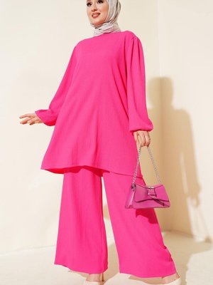 Fuşya Tunik Pantolon Alt Üst Takım Fuşya Tunik Pantolon Alt Üst Takım