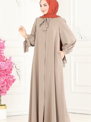 Vizyon Fular Yakalı Krep Ferace Vizyon Fular Yakalı Krep Ferace