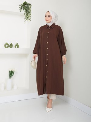 Maxi Boy Yırtmaçlı Viskon Tunik