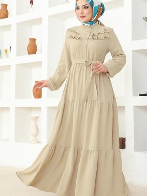 Taş Fırfır Detay Aerobin Elbise