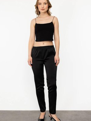 Siyah Beli Lastikli Pantolon