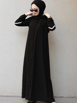 Keten Kolu Şeritli Ferace