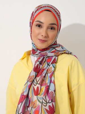 Vintage Özel Tasarım Pamuksu Şal Cok Renkli