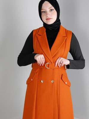 Kruvaze Yaka Kemerli Yelek Kruvaze Yaka Kemerli Yelek