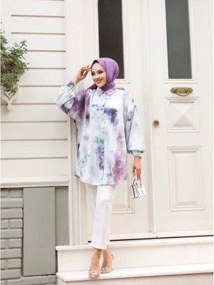 Jesika Kumaş Dijital Baskılı ( Gömlek Uzunluk 80cm )