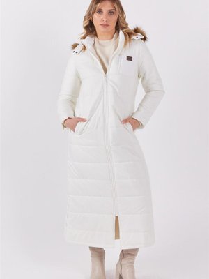 Aksesuar Cep Detaylı Beyaz Anorak Mont Aksesuar Cep Detaylı Beyaz Anorak Mont