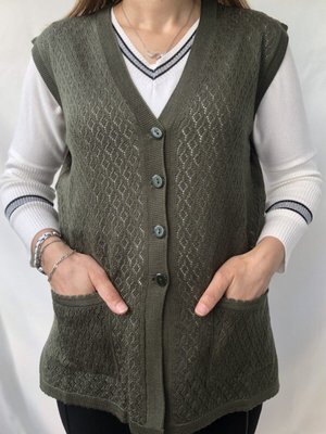 Yeşil Merserize Kısa Yelek