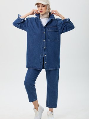 Koyu Mavı İkili Kot Takım