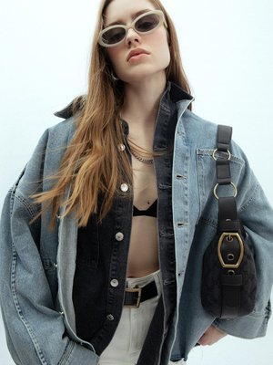 Oversıze Denim Gömlek Ceket Mavi Oversıze Denim Gömlek Ceket Mavi