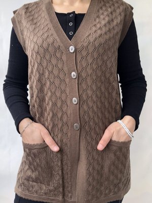 Kahverengi Kısa Anne Yelek