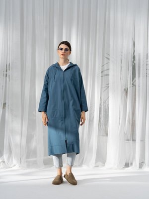 Pamuklu Yazlık Kap İndigo Bol Kalıp