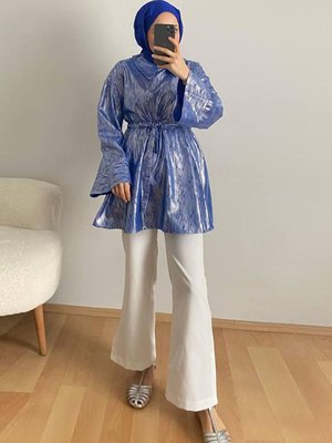 Saks Parlak Baskılı Şık Takım Saks Parlak Baskılı Şık Takım