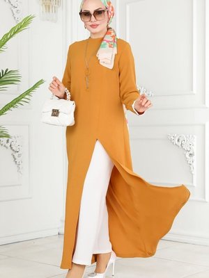 Hardal & Ekru Yırtmaçlı Aerobin Takım Hardal & Ekru Yırtmaçlı Aerobin Takım