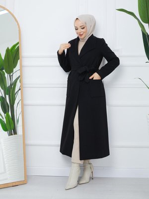 Ahval Kemerli Bağlamalı Araboy Kışlık Kaşe Kaban Düğmesiz