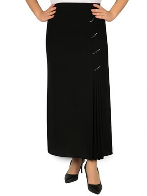 Büyük Beden Deri Detaylı Astarlı Pileli Portoriko Anne Eteği