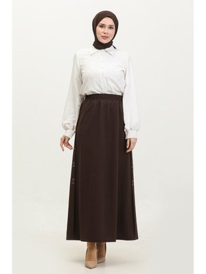 Ahenk Büyük Beden Düğme Detaylı Etek Ahenk Büyük Beden Düğme Detaylı Etek