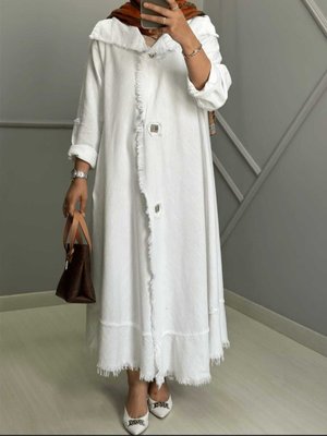 Düğme Detaylı Keten Kap Düğme Detaylı Keten Kap