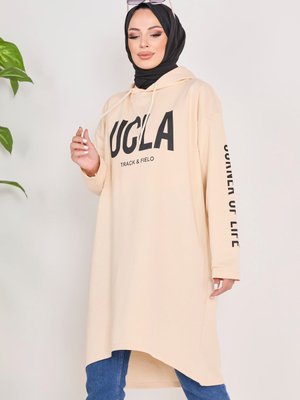 Bej Kapüşonlu Sweat Bej Kapüşonlu Sweat