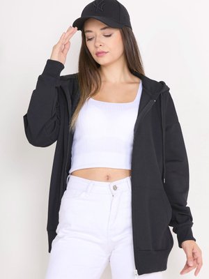 Sıyah Kapşunlu Sweat Sıyah Kapşunlu Sweat