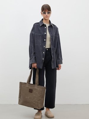 Oversıze Denim Gömlek Ceket Antrasit Oversıze Denim Gömlek Ceket Antrasit