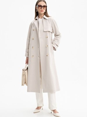 Rüzgarlık Detaylı Kruvaze Kapama Trençkot Rüzgarlık Detaylı Kruvaze Kapama Trençkot