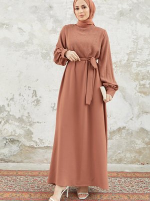 Pera Taşlı Elbise Camel Pera Taşlı Elbise Camel