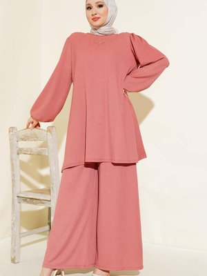 Gül Kurusu Tunik Pantolon Alt Üst Takım Gül Kurusu Tunik Pantolon Alt Üst Takım