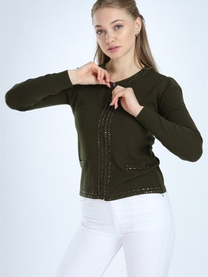 Women Taş Detay Hırka Haki Women Taş Detay Hırka Haki