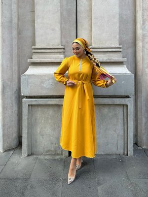 Taş Şerit Detay Elbise Taş Şerit Detay Elbise