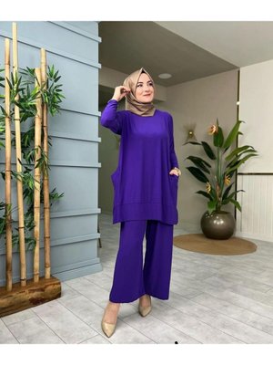 Harika Sandy Almina Cep Detaylı Pantolonlu Takım