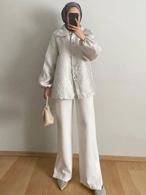 Gümüş Ceketi Taşlı Abiye Takım Gümüş Ceketi Taşlı Abiye Takım