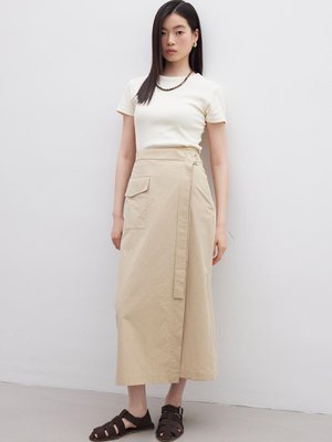 Kruvaze Cep Detaylı Etek Camel Kruvaze Cep Detaylı Etek Camel