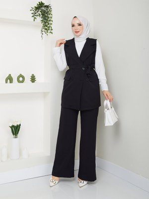 Yelekli Takım Siyah Renk