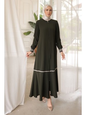 Haki Kol Ribanalı Ferace Haki Kol Ribanalı Ferace