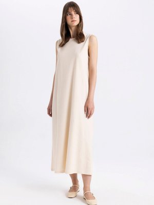 Regular Fit Kolsuz Maxi Penye Elbise C9686ax24sp