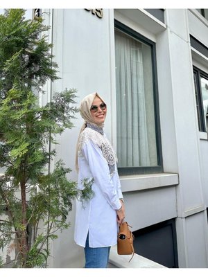 Brode Detaylı Çizgili Gömlek