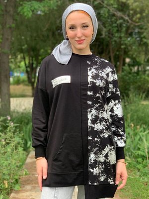 Siyah Arma Baskılı Tunik