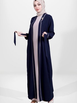 Lacivert Abaya İkili Takım