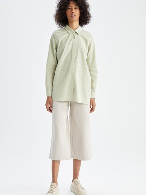 Düğme Detaylı Geniş Paça Crop Pamuk Pantolon Y7752az22sm