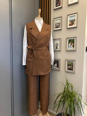 Bağcıklı Yelek Detaylı 3'lü Takım