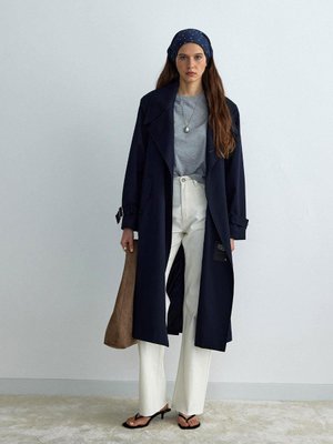 Lacivert Rowe Gabardin Trençkot