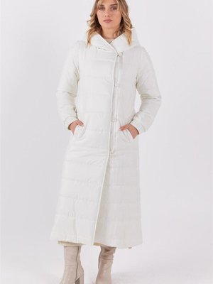 Brit Düğmeli Beyaz Anorak Mont Brit Düğmeli Beyaz Anorak Mont