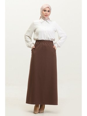 Ahlem Büyük Beden Düğme Detaylı Etek Ahlem Büyük Beden Düğme Detaylı Etek