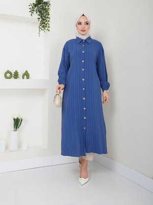 Maxi Boy Yırtmaçlı Viskon Tunik