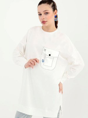 Ekru Zincir Detay Sweat Ekru Zincir Detay Sweat