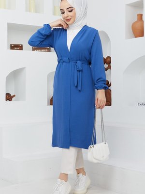 Bel Bağlama Detaylı Ayrobin Kap/indigo Bel Bağlama Detaylı Ayrobin Kap/indigo