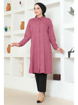 Lila Büyük Beden Yırtmaçlı Tunik Lila Büyük Beden Yırtmaçlı Tunik