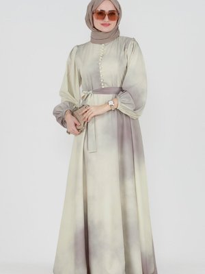 Birit Detaylı Kuplu Elbise Vizon Birit Detaylı Kuplu Elbise Vizon